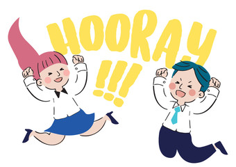 hand drawn cheerful character cartoon design vector