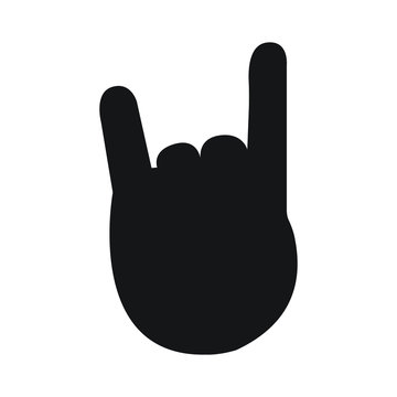 Rock n roll hand vector silhouette