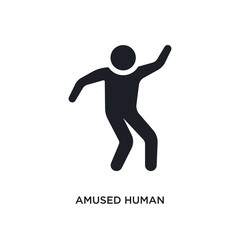 amused human isolated icon. simple element illustration from feelings concept icons. amused human editable logo sign symbol design on white background. can be use for web and mobile