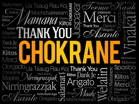 Chokrane (Thank You in Arabic - Middle East, North Africa) word cloud background in different languages