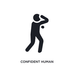 confident human isolated icon. simple element illustration from feelings concept icons. confident human editable logo sign symbol design on white background. can be use for web and mobile