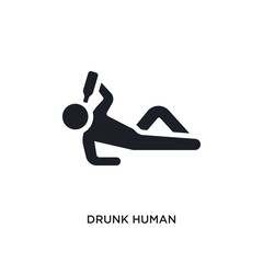 drunk human isolated icon. simple element illustration from feelings concept icons. drunk human editable logo sign symbol design on white background. can be use for web and mobile