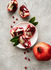 Ripe pomegranate fruits