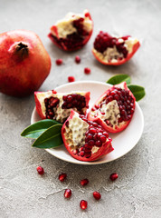 Ripe pomegranate fruits