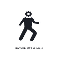 incomplete human isolated icon. simple element illustration from feelings concept icons. incomplete human editable logo sign symbol design on white background. can be use for web and mobile
