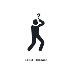 lost human isolated icon. simple element illustration from feelings concept icons. lost human editable logo sign symbol design on white background. can be use for web and mobile