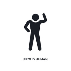 proud human isolated icon. simple element illustration from feelings concept icons. proud human editable logo sign symbol design on white background. can be use for web and mobile