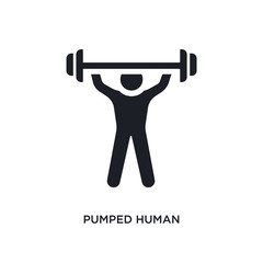 pumped human isolated icon. simple element illustration from feelings concept icons. pumped human editable logo sign symbol design on white background. can be use for web and mobile