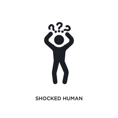 shocked human isolated icon. simple element illustration from feelings concept icons. shocked human editable logo sign symbol design on white background. can be use for web and mobile