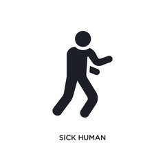 sick human isolated icon. simple element illustration from feelings concept icons. sick human editable logo sign symbol design on white background. can be use for web and mobile