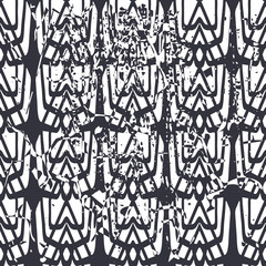 Vector modern geometric tile pattern with grunge effect. Abstract art deco retro vintage background.