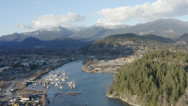 Squamish BC Canada Aerial Winter Landscape View
