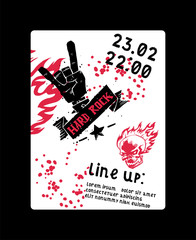 Heavy metal pattern vector rock music design musical festival event concert skull tattoo background illustration backdrop wallpaper