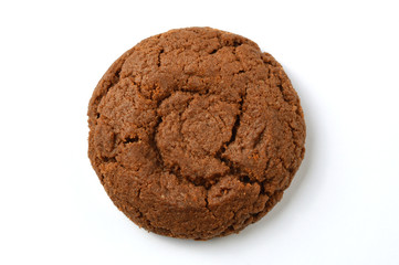 Fototapeta na wymiar Chocolate cookie on white background
