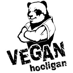 Vegan hooligan - Panda. Vector illustration. T-shirt print. Eps 10
