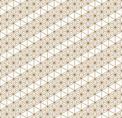 Seamless traditional Japanese geometric ornament .Golden color lines.