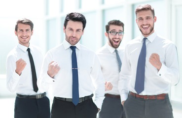 confident business team standing in the office.