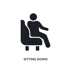 sitting down isolated icon. simple element illustration from humans concept icons. sitting down editable logo sign symbol design on white background. can be use for web and mobile