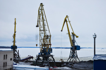 cranes in the port