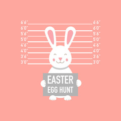 happy easter greeting card with funny bunny