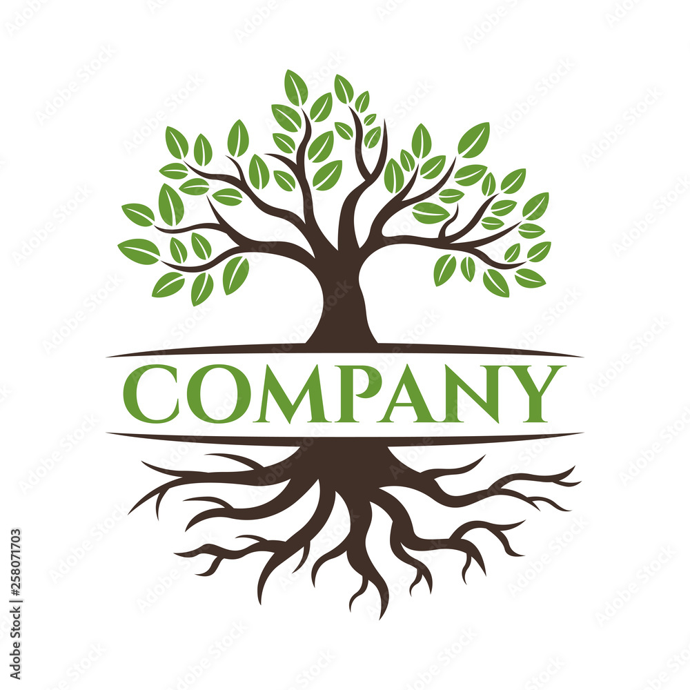 Wall mural modern tree logo