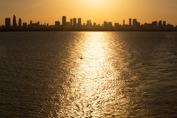 Obraz premium Departing Buenos Aires, Argentina at Sunset