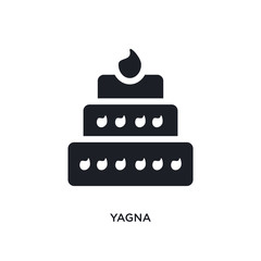 yagna isolated icon. simple element illustration from india and holi concept icons. yagna editable logo sign symbol design on white background. can be use for web and mobile