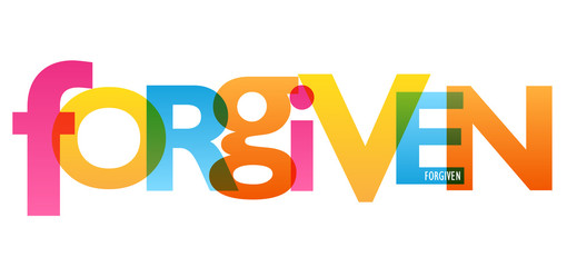 FORGIVEN colorful typography banner