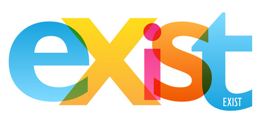 EXIST colorful typography banner
