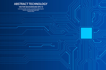 Abstract futuristic circuit board Illustration, high computer technology dark blue color background. Hi-tech digital technology concept. vector illustration