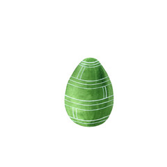 watercolor green easter egg isolated on white background