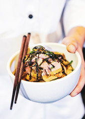 Japanese food, Spicy pork with rice Japanese style, Japanese-style rice