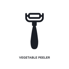 vegetable peeler isolated icon. simple element illustration from kitchen concept icons. vegetable peeler editable logo sign symbol design on white background. can be use for web and mobile