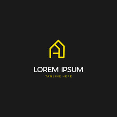 Obraz premium Modern and unique letter A initials logo design, Abstract letter A modern logo icon design concept. 