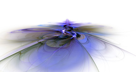 Abstract modern art. Loops and twists. Surreal road stretching into the distance. 3d illustration in perspective.