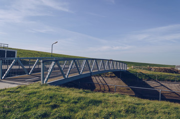 metal bridge over canal on Texel island