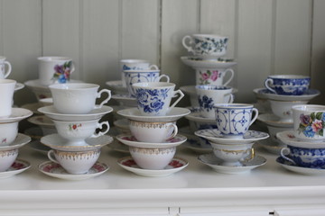 Old porcelain coffee cups