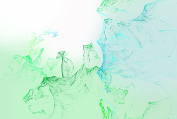 Abstract representation of plants, flowers and nature. Abstract green light 3d illustration of spring or summer.