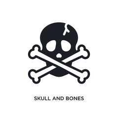 skull and bones isolated icon. simple element illustration from nautical concept icons. skull and bones editable logo sign symbol design on white background. can be use for web and mobile