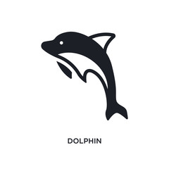 Fototapeta premium dolphin isolated icon. simple element illustration from nautical concept icons. dolphin editable logo sign symbol design on white background. can be use for web and mobile