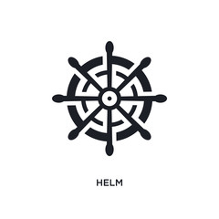 Obraz premium helm isolated icon. simple element illustration from nautical concept icons. helm editable logo sign symbol design on white background. can be use for web and mobile