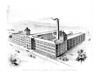 Newark. Engraving illustration. 