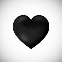 Black heart icon, vector illustration.