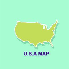 Usa map template. Map design vector