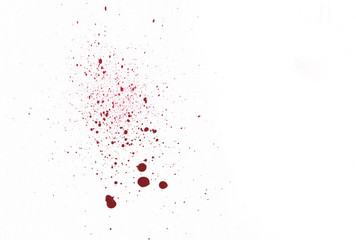 Obraz na płótnie Canvas Blood splatters on white background.