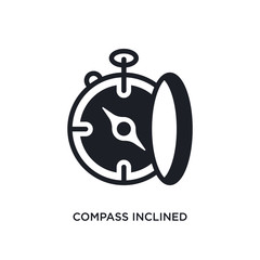 compass inclined isolated icon. simple element illustration from nautical concept icons. compass inclined editable logo sign symbol design on white background. can be use for web and mobile