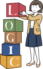 ロジックを構築する女性