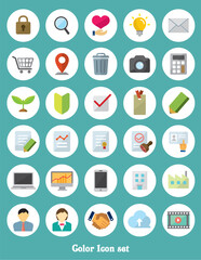 color flat icon set ( for web designing)