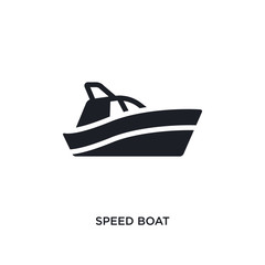 Fototapeta na wymiar speed boat isolated icon. simple element illustration from nautical concept icons. speed boat editable logo sign symbol design on white background. can be use for web and mobile