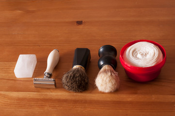 Shaving tools with shaving cream